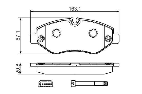 Brake Pad Set, disc brake BOSCH 0 986 494 728