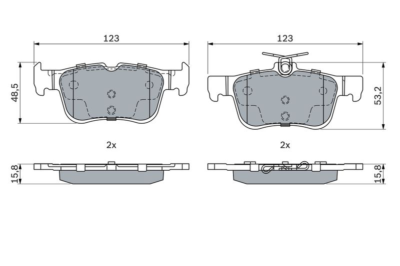 Brake Pad Set, disc brake BOSCH 0986494888