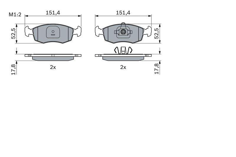 Комплект гальмівних накладок, дискове гальмо BOSCH 0 986 494 943