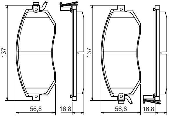 Brake Pad Set, disc brake BOSCH 0986495125