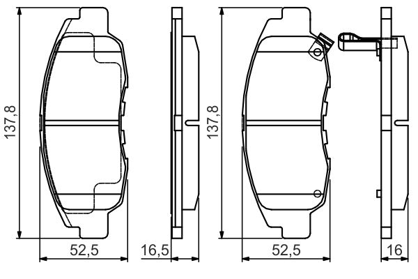 Комплект гальмівних накладок, дискове гальмо BOSCH 0 986 495 153