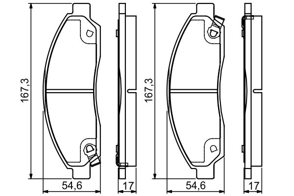 Комплект гальмівних накладок, дискове гальмо BOSCH 0986495159