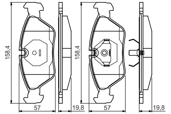 Brake Pad Set, disc brake BOSCH 0986495162