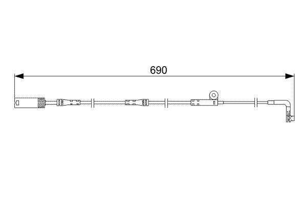 Warning Contact, brake pad wear BOSCH 1 987 473 046