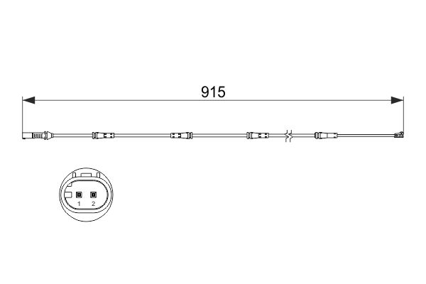 Warning Contact, brake pad wear BOSCH 1 987 473 509