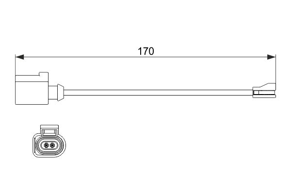 Warning Contact, brake pad wear BOSCH 1 987 474 512