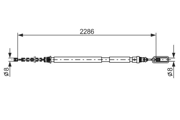 Trosas, stovėjimo stabdys BOSCH 1 987 477 569