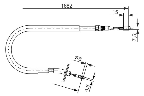 Trosas, stovėjimo stabdys BOSCH 1 987 477 703