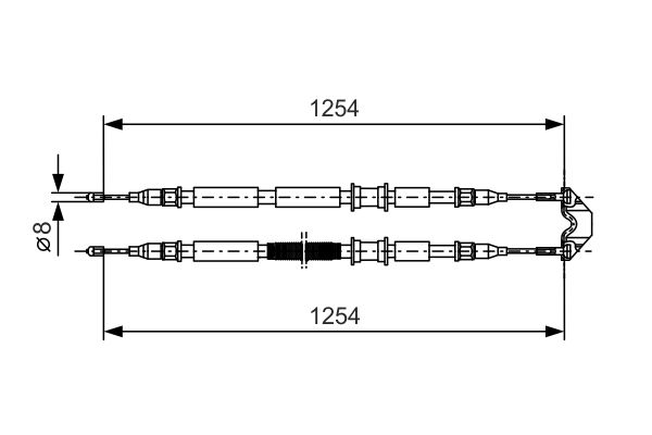 Trosas, stovėjimo stabdys BOSCH 1 987 477 764