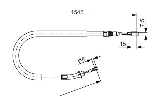 Trosas, stovėjimo stabdys BOSCH 1987477857