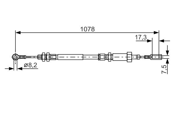 Cable Pull, parking brake BOSCH 1 987 482 002