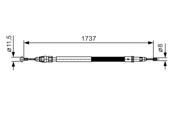 Trosas, stovėjimo stabdys BOSCH 1 987 482 008