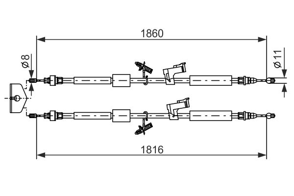 Cable Pull, parking brake BOSCH 1 987 482 189