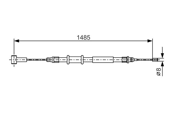 Trosas, stovėjimo stabdys BOSCH 1 987 482 214
