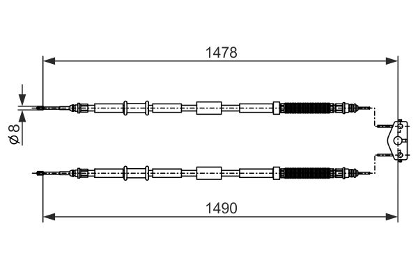 Trosas, stovėjimo stabdys BOSCH 1 987 482 282