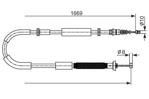 Trosas, stovėjimo stabdys BOSCH 1 987 482 588