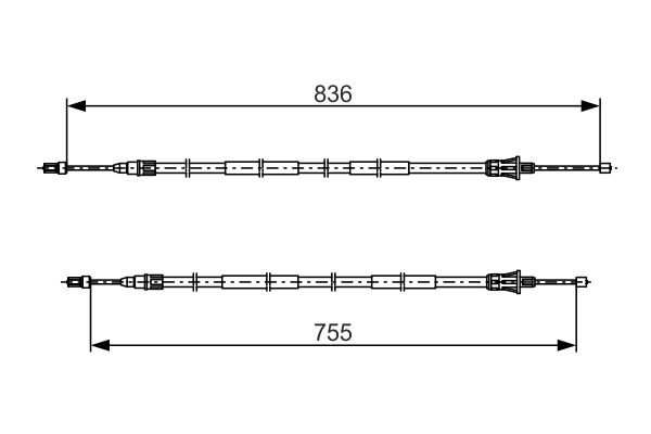 Trosas, stovėjimo stabdys BOSCH 1 987 482 800