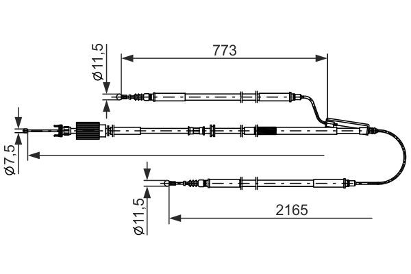 Cable Pull, parking brake BOSCH 1 987 482 806