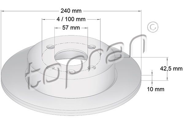 Brake Disc TOPRAN 205 525