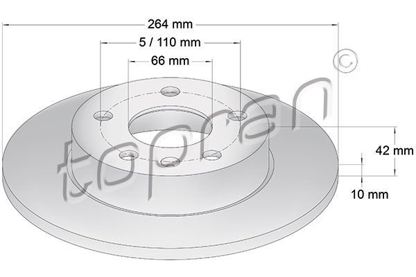 Brake Disc TOPRAN 205 526