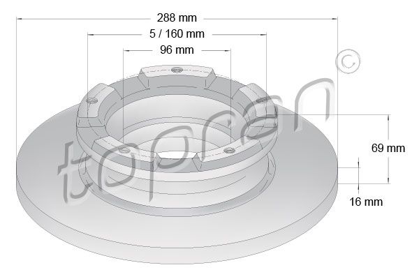 Brake Disc TOPRAN 305 045