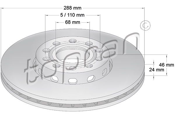 Brake Disc TOPRAN 103 756