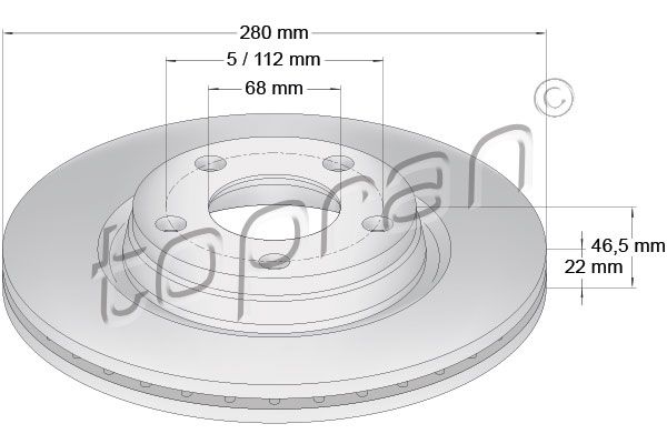 Brake Disc TOPRAN 107 684