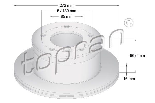 Brake Disc TOPRAN 107 689