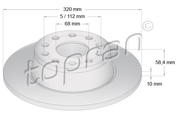 Brake Disc TOPRAN 117 600