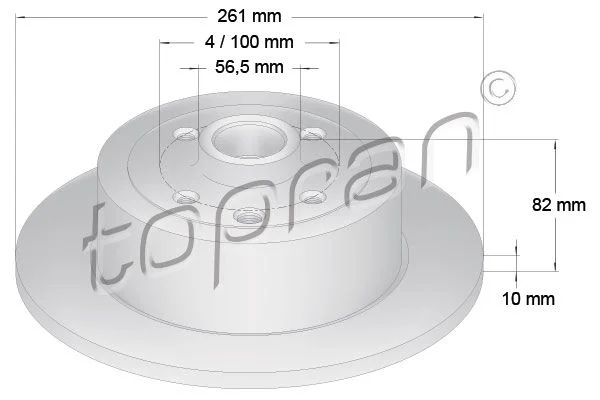 Stabdžių diskas TOPRAN 200 946