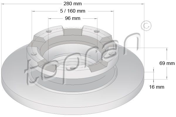 Brake Disc TOPRAN 303 971