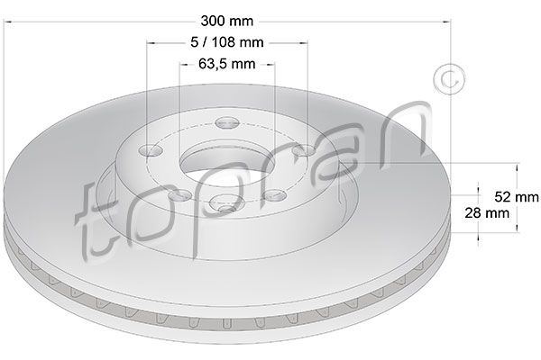 Brake Disc TOPRAN 303 976