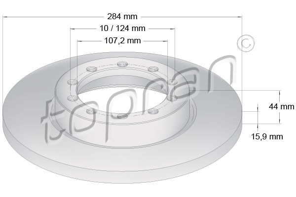 Brake Disc TOPRAN 304 616