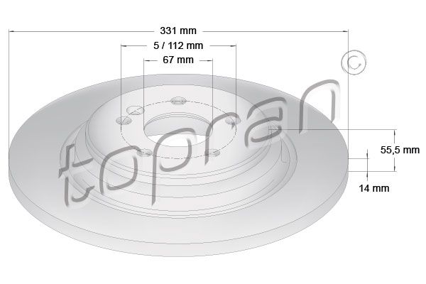 Brake Disc TOPRAN 401 402