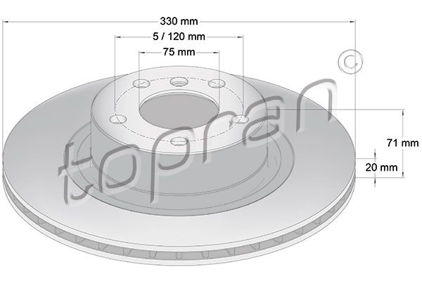 Brake Disc TOPRAN 502 381