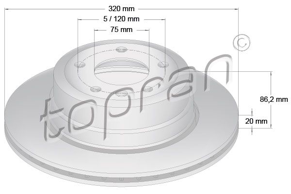 Brake Disc TOPRAN 502 874