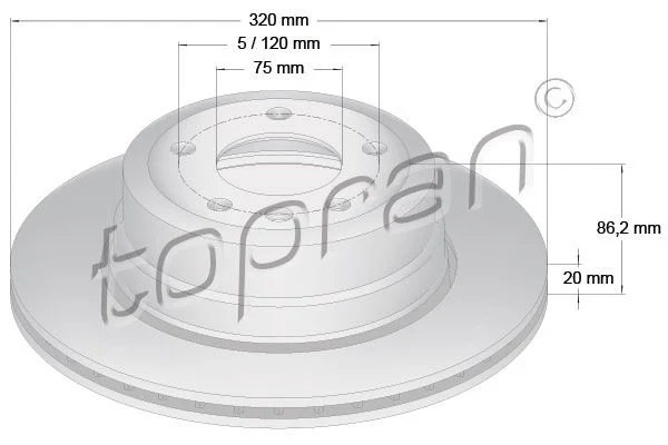 Brake Disc TOPRAN 502 874