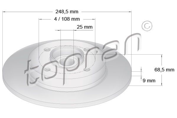 Brake Disc TOPRAN 721 185