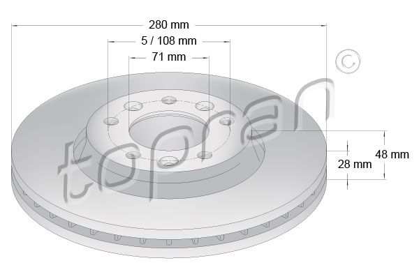 Brake Disc TOPRAN 722 486