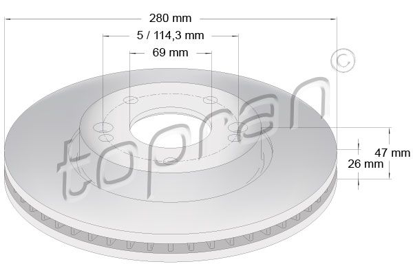 Stabdžių diskas TOPRAN 820 376