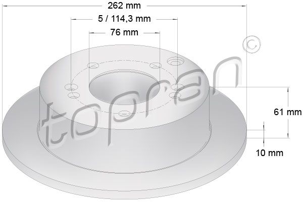 Brake Disc TOPRAN 820 381