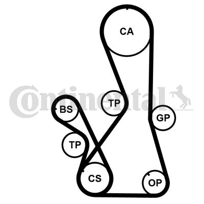 Paskirstymo diržo komplektas CONTINENTAL CTAM CT1016K2PRO