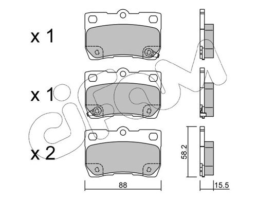 Brake Pad Set, disc brake CIFAM 822-761-0