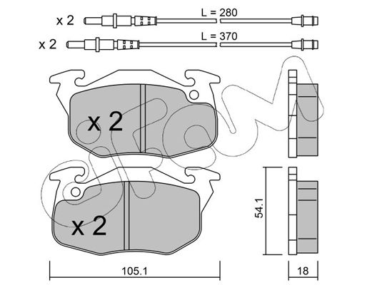 Brake Pad Set, disc brake CIFAM 822-037-1