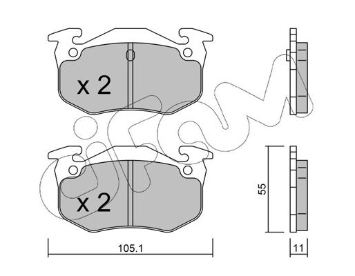 Brake Pad Set, disc brake CIFAM 822-038-0