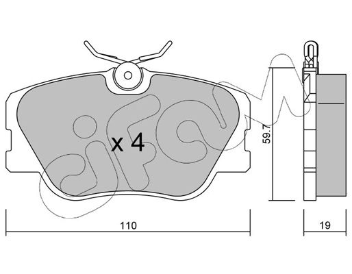 Brake Pad Set, disc brake CIFAM 822-061-0