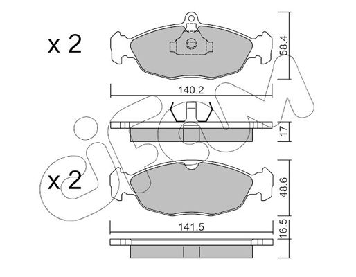 Brake Pad Set, disc brake CIFAM 822-077-0