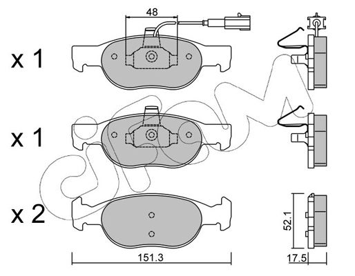 Brake Pad Set, disc brake CIFAM 822-079-0