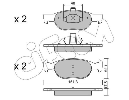 Brake Pad Set, disc brake CIFAM 822-079-2