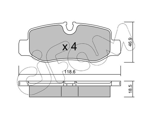 Brake Pad Set, disc brake CIFAM 822-1023-0